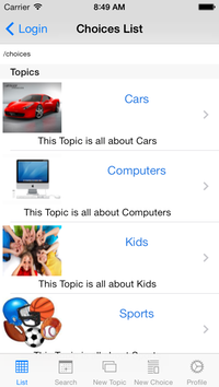 Choice Topic List
